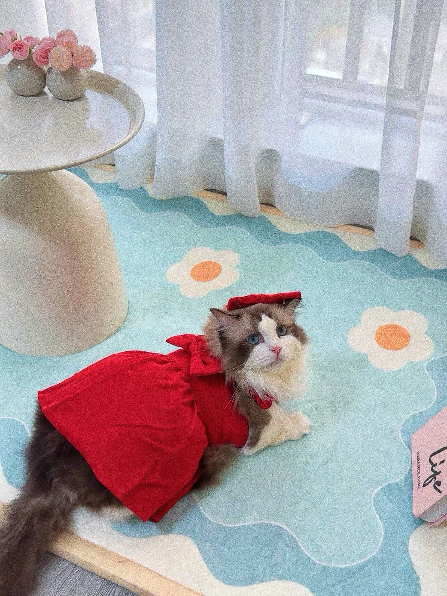 Pet's red Mickey Princess dress
