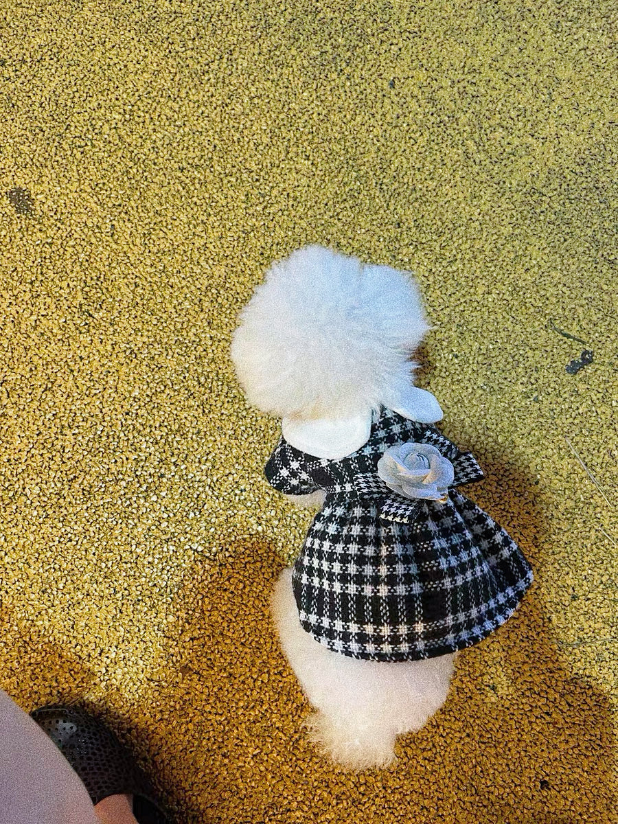 Pet light luxury flower British style princess dress