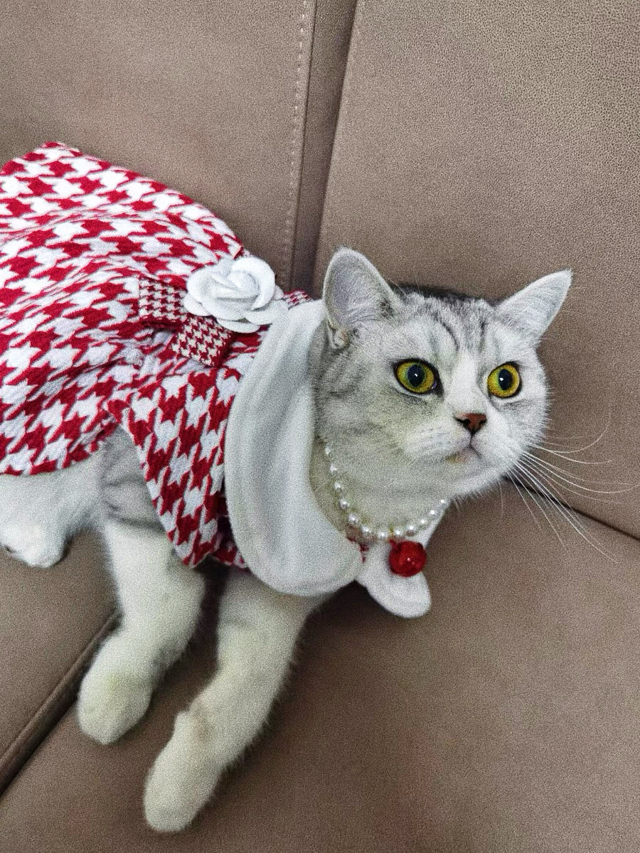 Pet light luxury flower British style princess dress