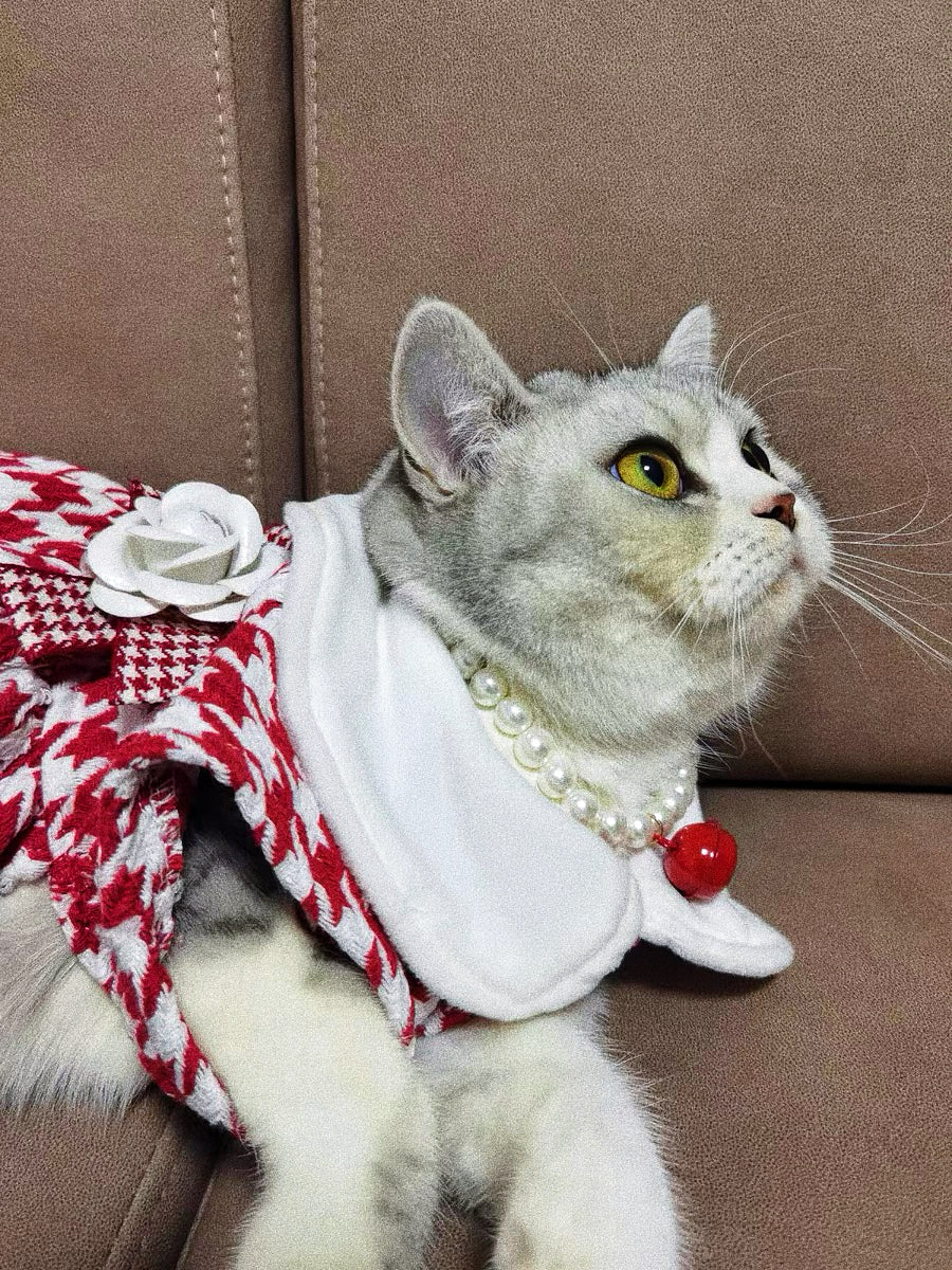 Pet light luxury flower British style princess dress